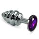 Kamajoy  Spiral Metal Plug ( Silver - Purple )