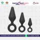 Kamajoy Buttplugs Black With Grip Ring - Pack of 3